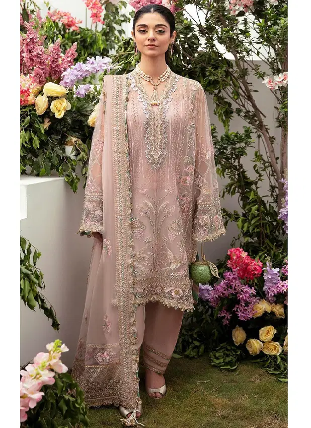 Mahnur 44002  Nayloan Organza Embroidery Pakistani Suits Wholesale Market In Surat